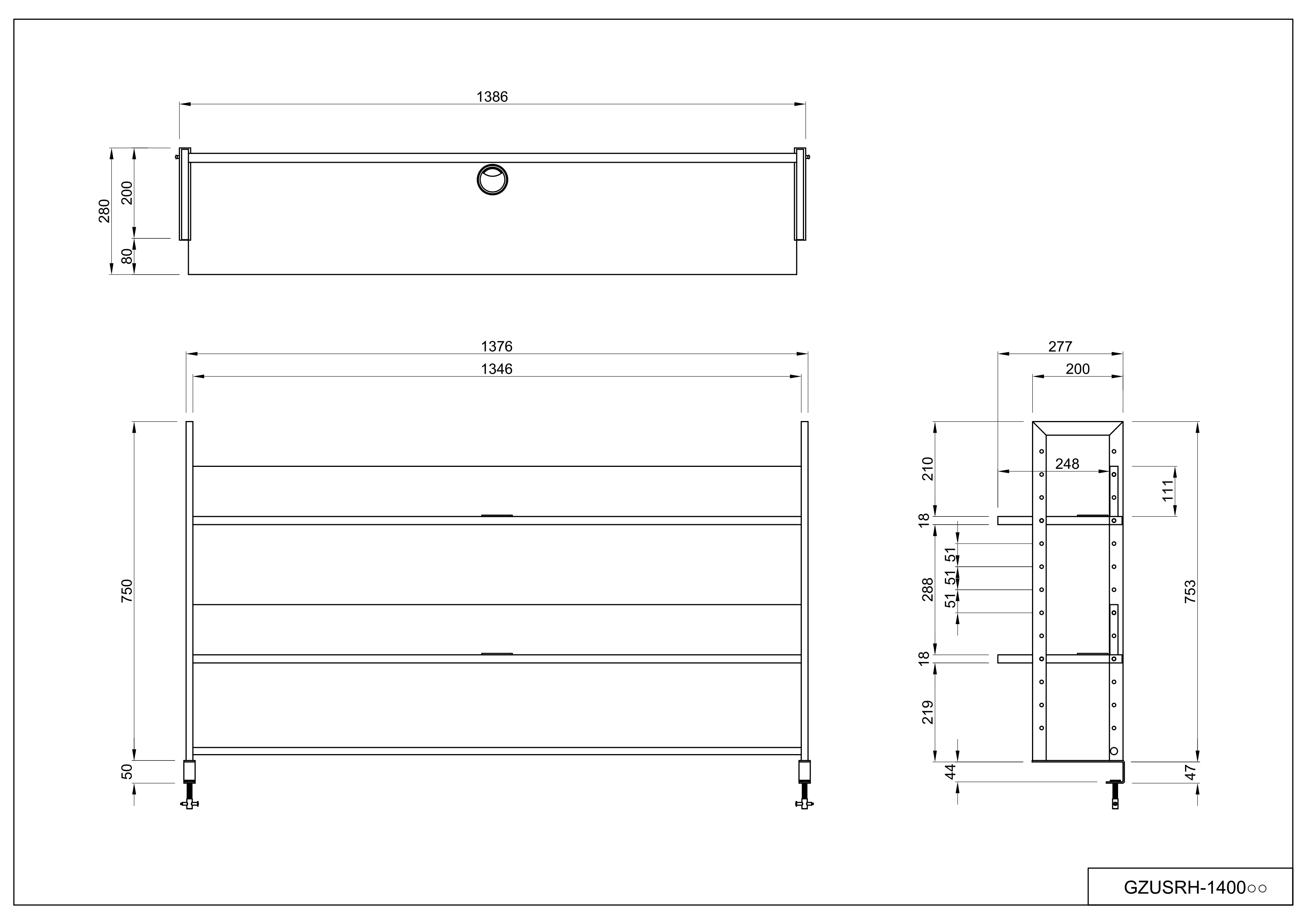 オフィス用品アールエフヤマカワ ワーキングデスク上置ハイシェルフW1400 ホワイト GZU