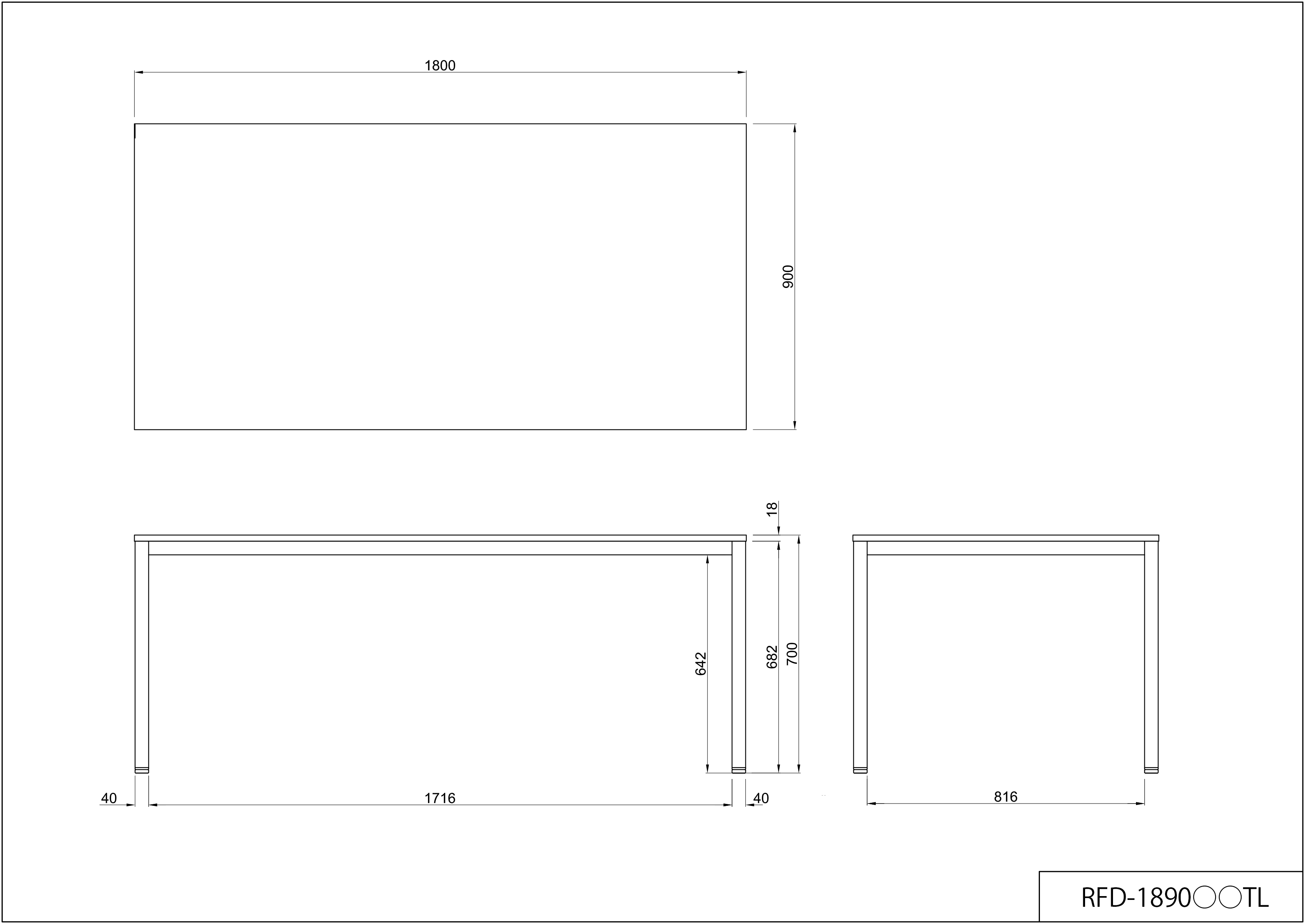 ミーティングテーブル W1800xD900 ホワイト RFD-1890WTL | アール 