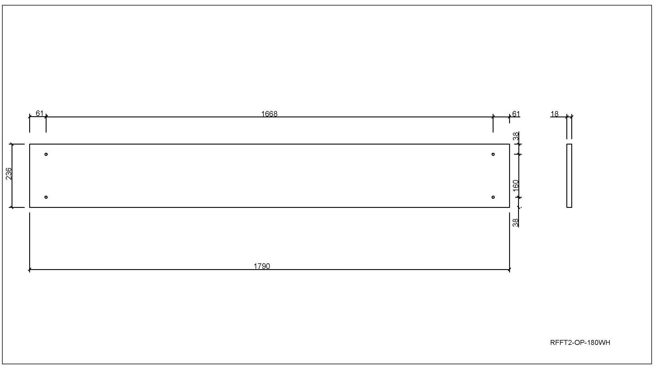 シンプルフォールディングテーブルⅡ W1790xH300 W1800用幕板 RFFT2-OP-180WH | アール・エフ・ヤマカワ株式会社