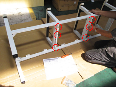タンデムベンチの組み立て