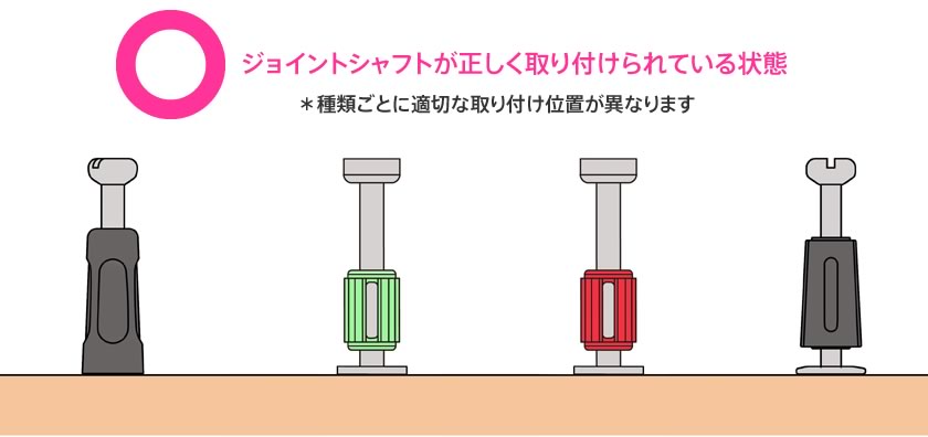 ジョイントシャフトの取り付け正しい例