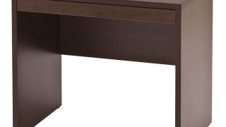 木製文机 ダークブラウン 引き出し6つ キャビネット付きデスク（ワゴン付きデスク・木製デスク