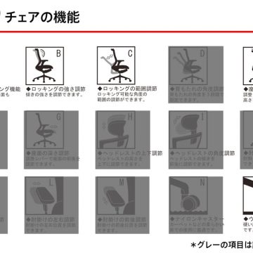 T50チェアの機能一覧