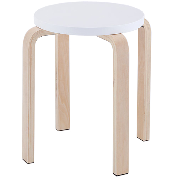 木製丸椅子 ホワイト Z-SHSC-1WH