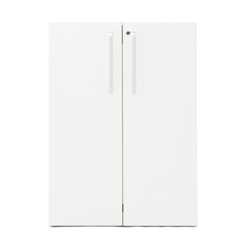 プリーマⅡ 木製シェルフ ロー ホワイト共通扉付き グレーバック 