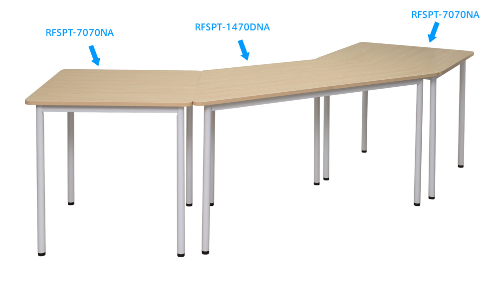 ラディRFシンプルテーブル台形使用イメージ