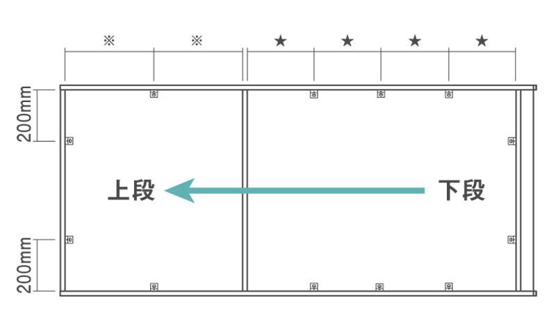 背板止めの取り付け位置詳細