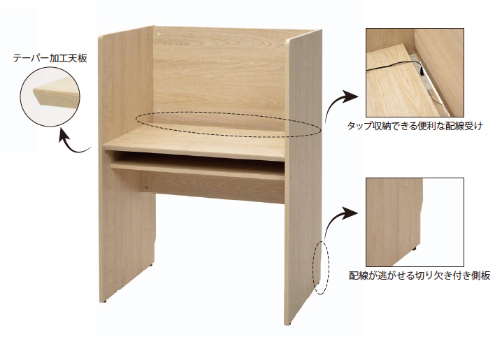 ユピタPCブース型デスク