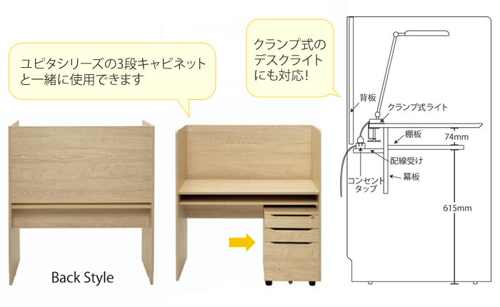 ユピタPCブース型デスク