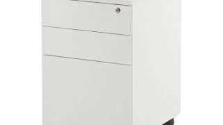 完売】ワークデスク3段ワゴン ホワイト オールロック LWCA-3WHAL