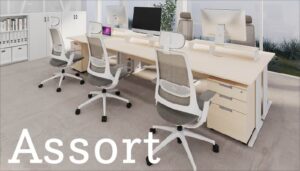 アソートシリーズスチール脚デスク