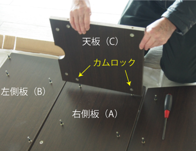 コンパクト演説台の組み立て