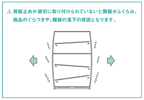 背板止め取り付けの際のご注意