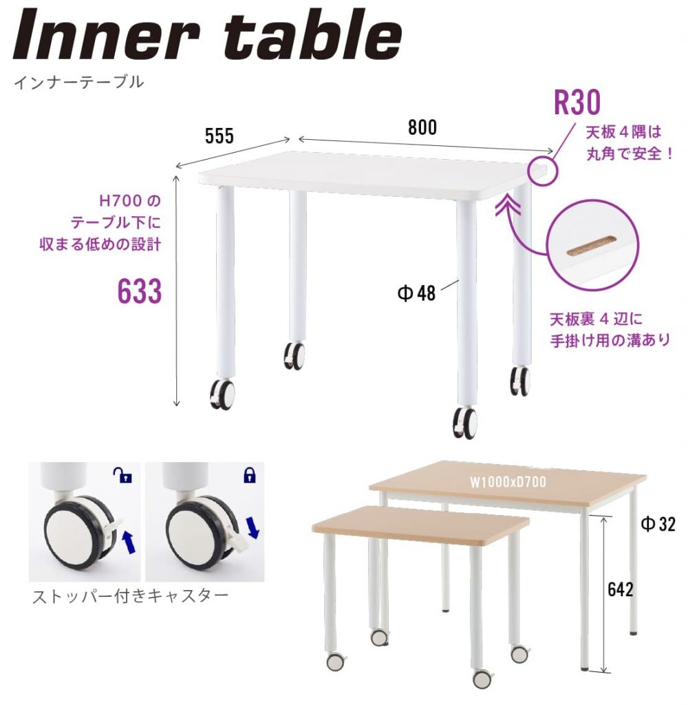 STシリーズシンプルテーブルインナーテーブル