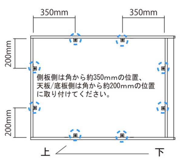 可動棚ローシェルフ共通扉付き（RFLS-WJHFD）の組み立て