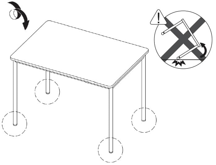 ラディーRFシンプルテーブル（RFSPT-1270NA）の組み立て