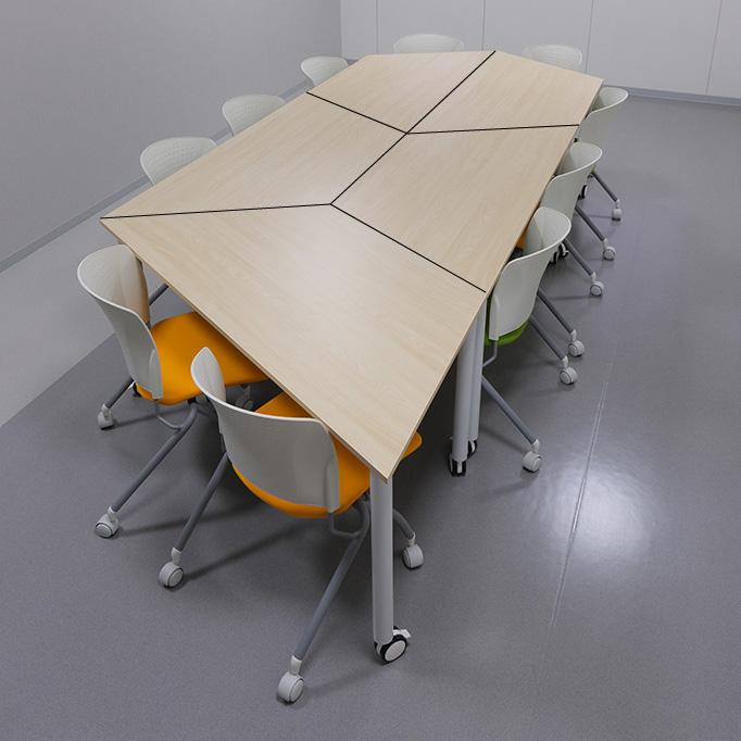 台形天板テーブルの組み合わせレイアウト例