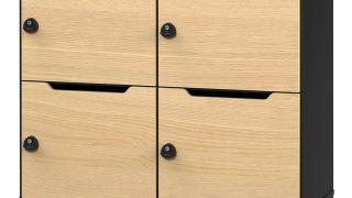 ソリード パーソナルロッカー 2列2段 ブラック×オーク扉 RFPL-22BK-OAD