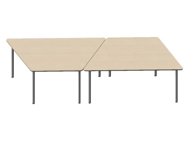 台形テーブル2台での平行四辺形レイアウト
