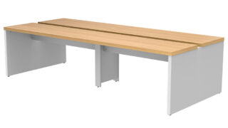 ソリード フリーアドレス用デスクⅡ W2800×D1200 オーク×ホワイト脚