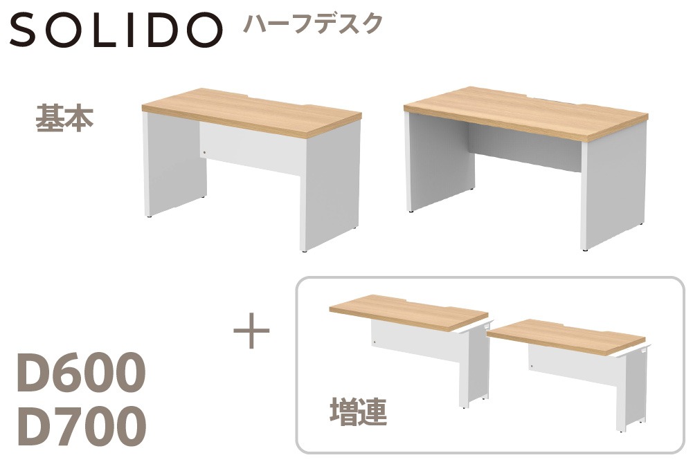 ソリードハーフデスクの基本と増連