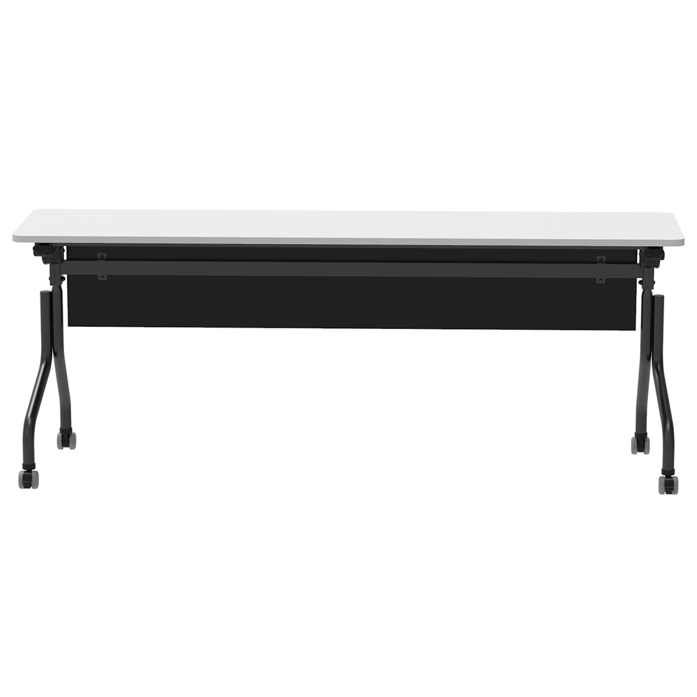パラレル フォールディングテーブル W1800×D450 ホワイト×ブラック脚 幕板付き RFPFT-1845WH-BLM