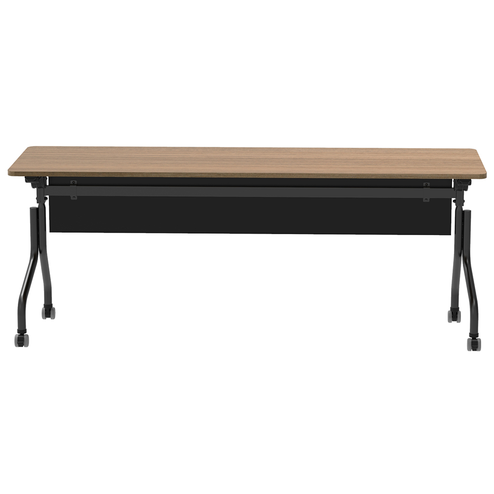 パラレル フォールディングテーブル W1800×D600 ウォルナット×ブラック脚 幕板付き RFPFT-1860DM-BLM