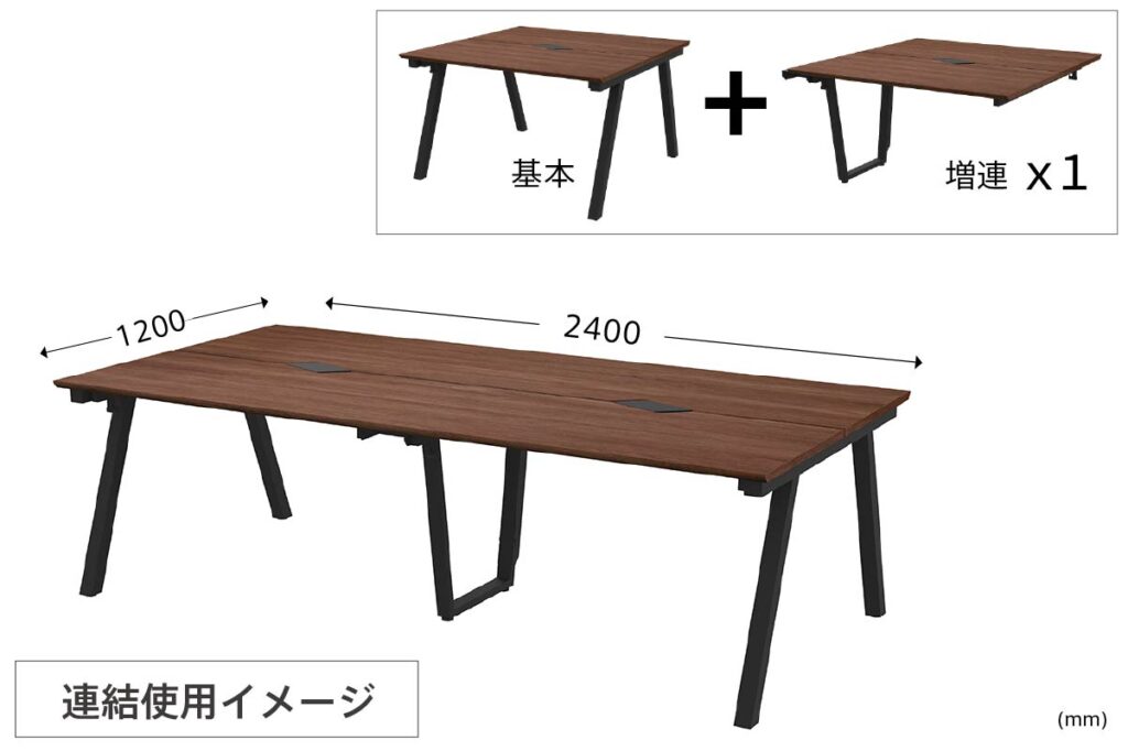 チルト フリーアドレス用テーブル 連結イメージ