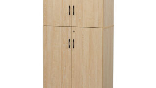 プラン木製シェルフ W800×H1850 ナチュラル×ナチュラル 上下扉付き