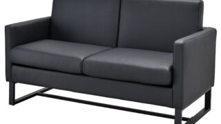 スクエアソファⅡ レザー 2人掛け ブラック RFSSF2-L2PBK | オフィス