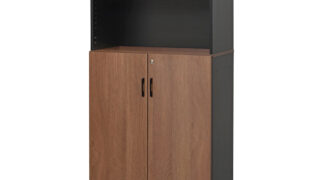 専用★ 5番 業務用 プラン木製シェルフ W800×H1850 ウォルナット×ブラック 下部扉付き