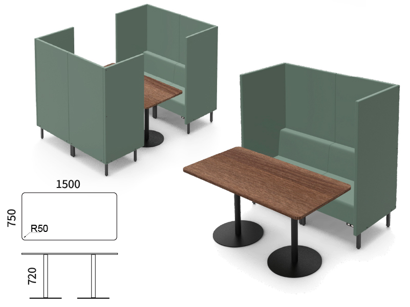 リスタカフェテーブル1500x750の使用例