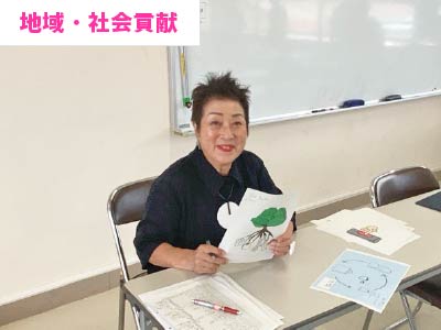 会長が地元中学校でデザイン指導を行いました