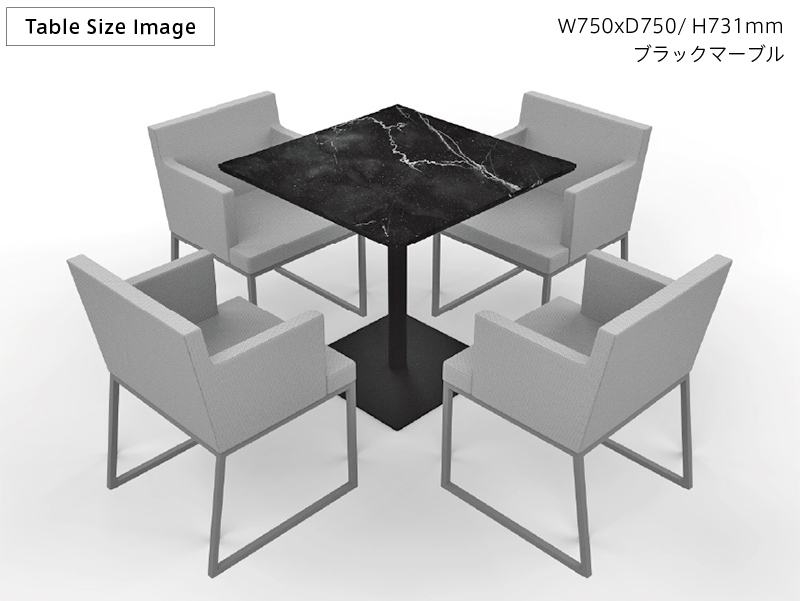 リスタカフェテーブル大理石風セラミック天板タイプのサイズバリエーション
