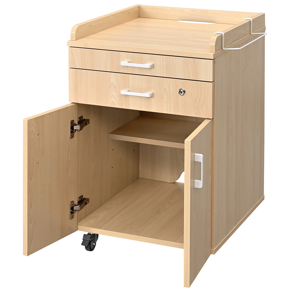 メディット 床頭台 ロー ナチュラル 扉･棚板付きRFMSD-LNA-DT