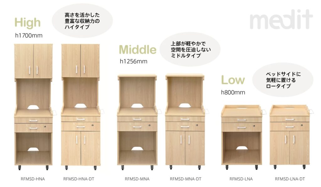 メディット床頭台サイズ比較