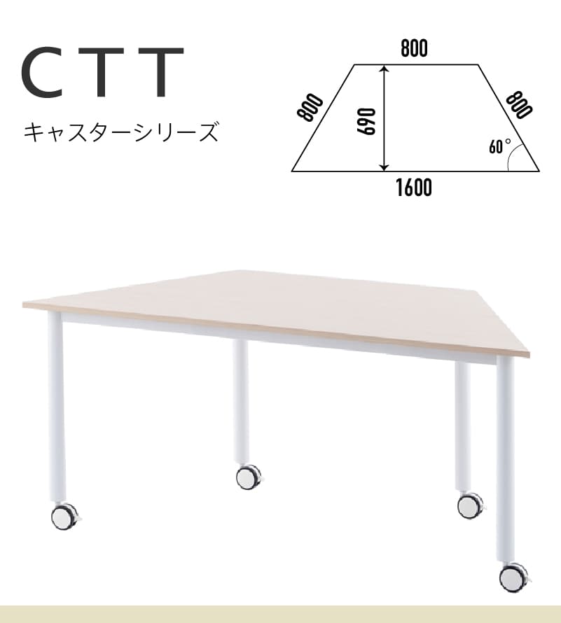 CTTシリーズ　キャスターテーブル台形
