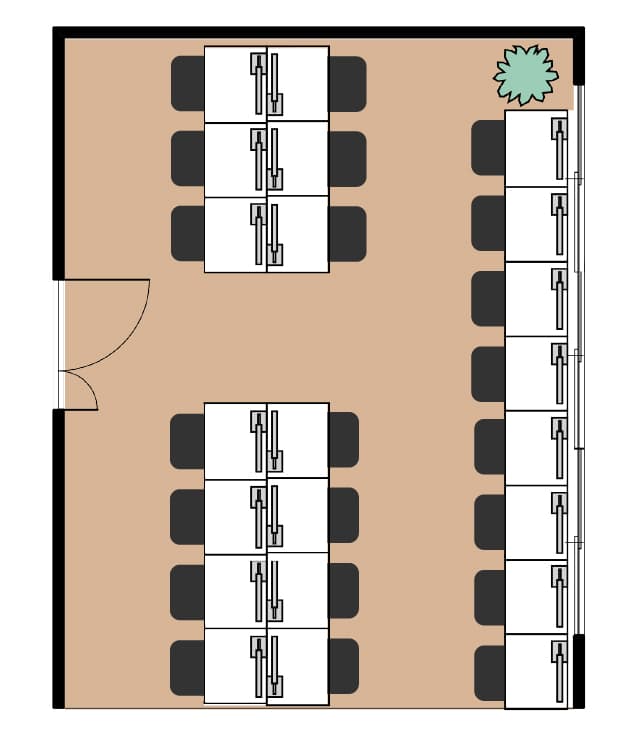 自習室のレイアウト平面図