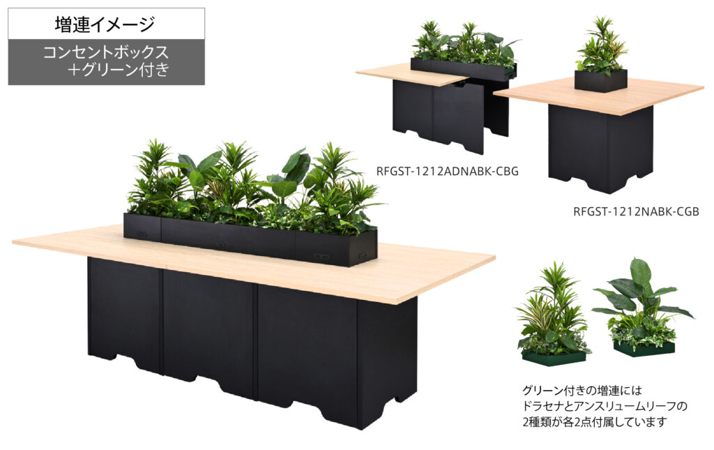 グリニア コンセントボックス＋グリーン付きの増連イメージ