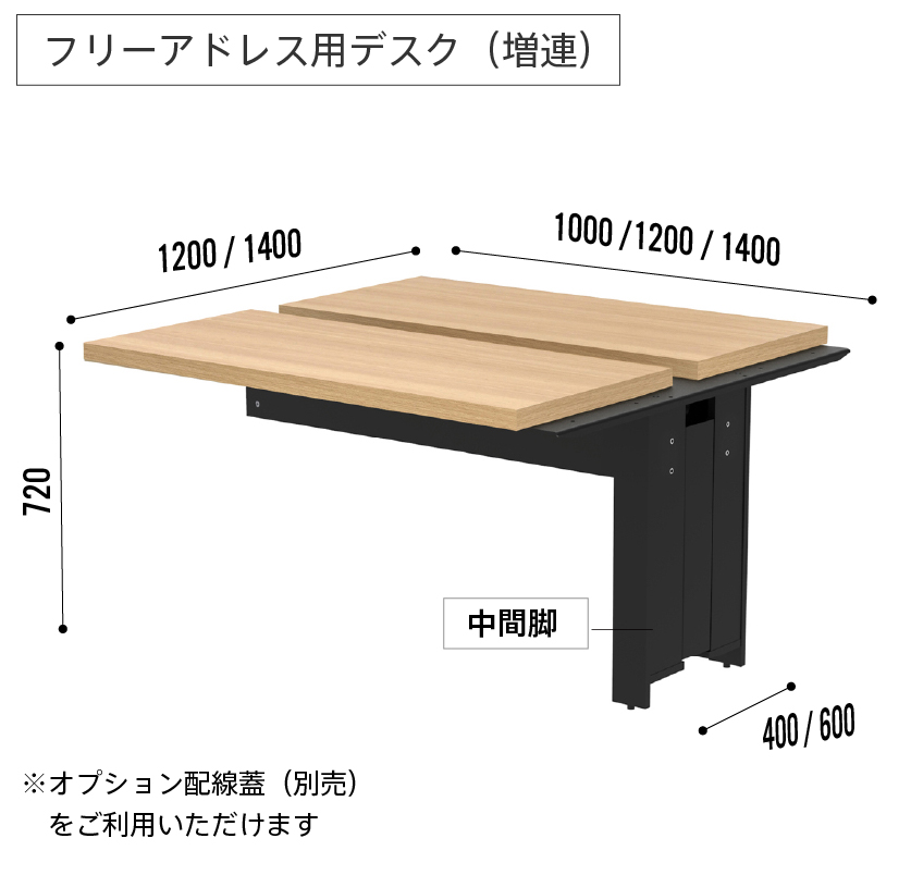 ソリードフリーアドレス用デスク増連